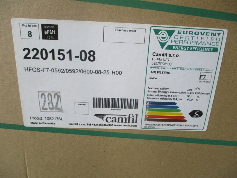CAMFIL HFGS-F7-0592/0592/0600-08-25-H00 (PKG OF 8) NSMP
