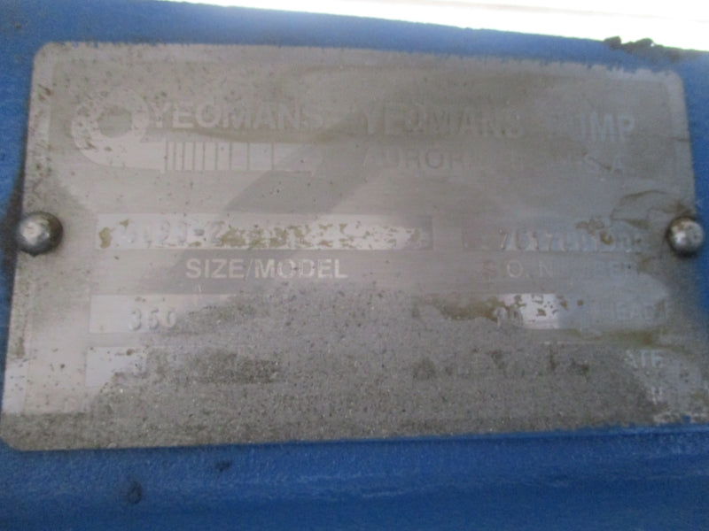 YEOMANS PUMP 4093-2 M3702T 208-230/460V 7.6-7/3.5A NSNP