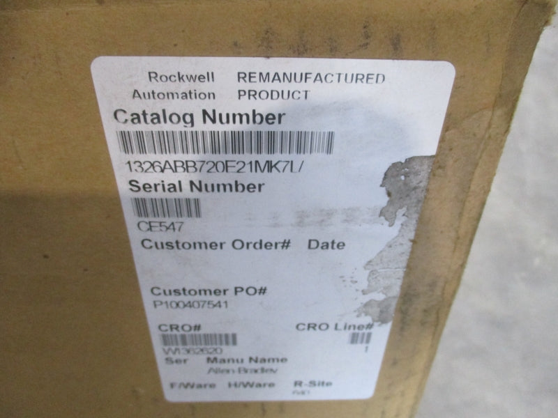 INDUSTRIAL SPARE PART 1326AB-B720E-21-MK7L SER. B 460V 17.5A REMAN