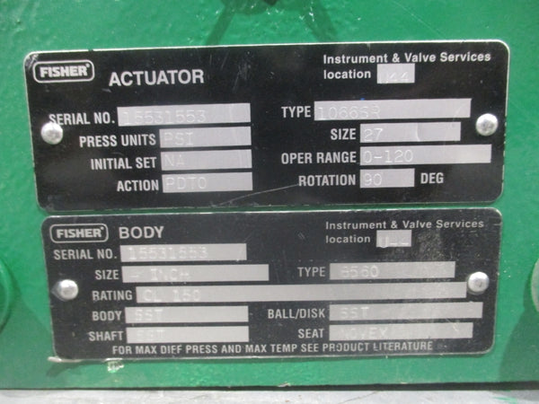 FISHER 8560 4" 1066SR SIZE 27 0-120PSI NSNP