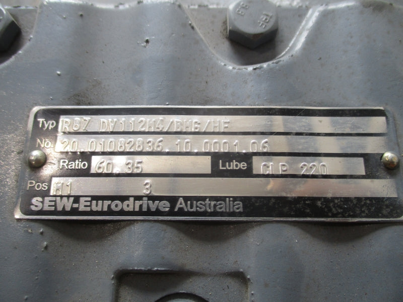 SEW-EURODRIVE R87DV112M4/BMG/HF 415/160V 7.90A UNMP