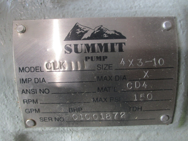 SUMMIT PUMP CLK111 150PSI 4X3-10 NSNP