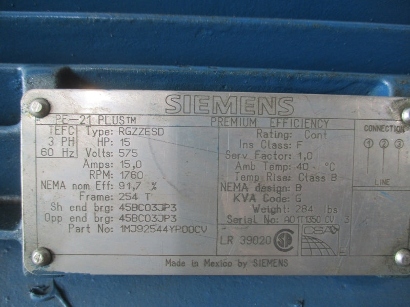 SIEMENS 1MJ92544YP00CV 575V 15.0A NSNP
