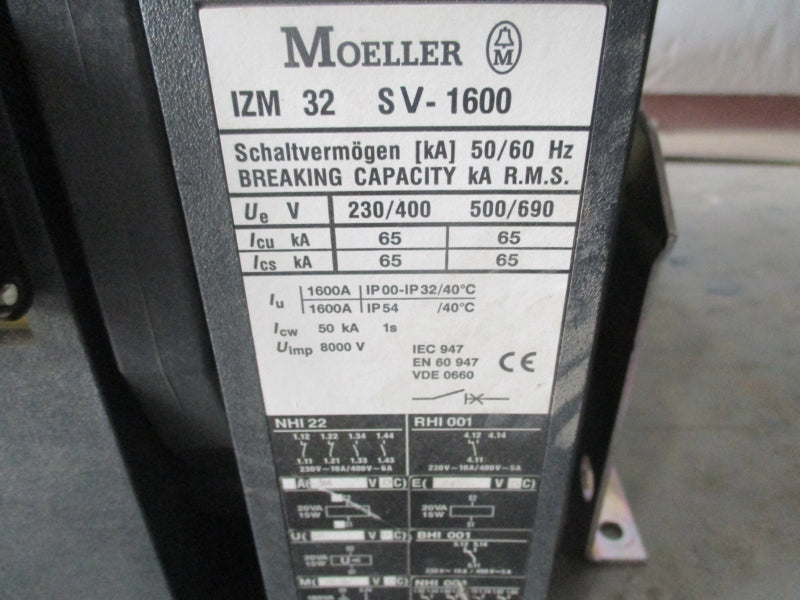 KLOCKNER MOELLER IZM32SV-1600 8000V 1600A UNMP