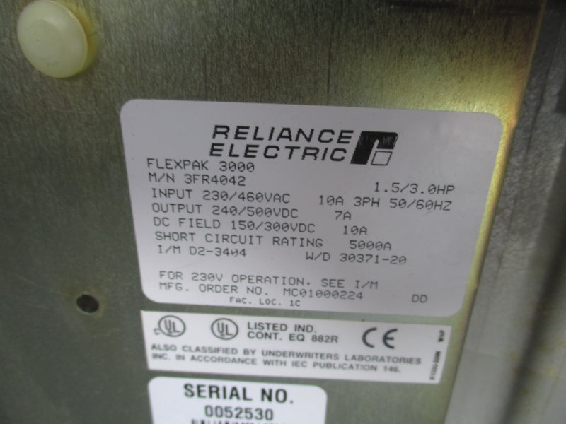 RELIANCE ELECTRIC 3FR4042 230/460V 10A NSMP
