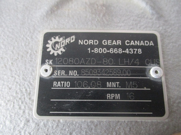 NORD SK12080AZD-80LH/4CUS 332/575V 3.60/1.50A NSNP