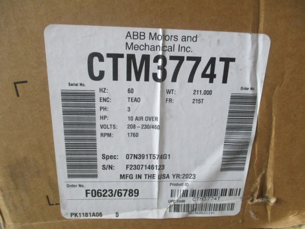 BALDOR CTM3774T 208-230/460V 27.7-27/13.5A NSMP