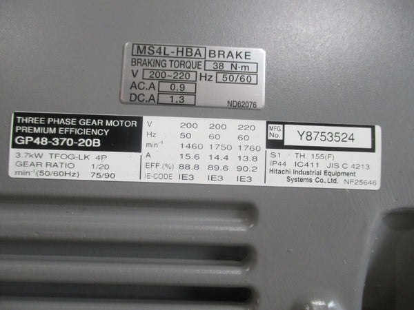 HITACHI INDUSTRIES GP48-370-20B 220V 13.8A NSNP