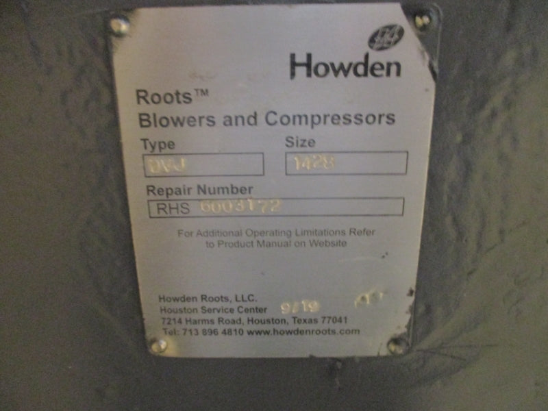 HOWDEN ROOTS 1428-DVJ-V-N-SL-91-B-R-GE 11PSI 1428 REMAN