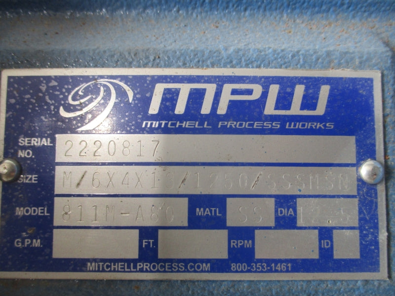 MPW 811M-A80 M/6X4X13/1250/SSSMSN REMAN