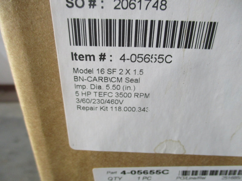 SCOT PUMP 4-05655C 16SF2X1.5 460V NSFS