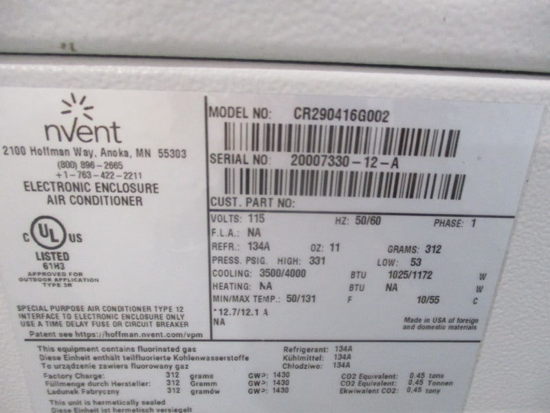 NVENT CR290416G002 115V 134A 53-331PSI NSMP