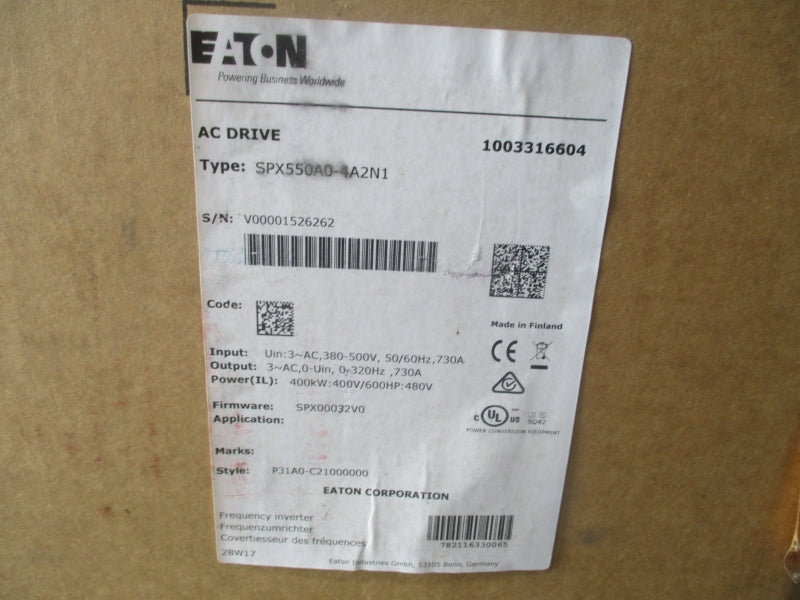EATON SPX550A0-4A2N1 F/W SPX00032V0 380-500V 730A NSMP