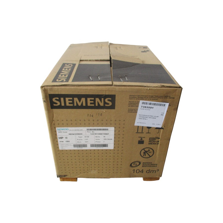 SIEMENS 1LE23212AB214AA3 208-230/460V 27.0-25.0/12.5A NSFS