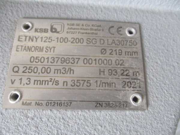 KSB ETNY125-100-200SGDLA30750 NSNP