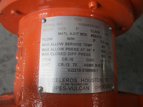 COPES VULCAN CLASS 600  1" VJ2210-3198885-1 1500PSI 1" NSNP