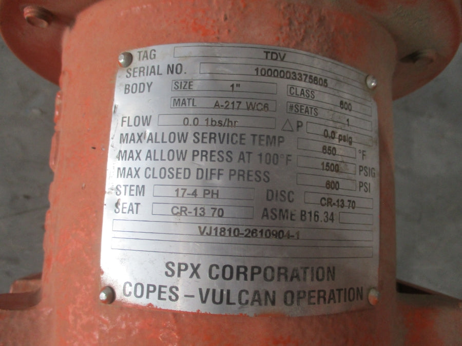 SPX CORPORATION VJ1810-2610904-1 1500PSI 1" UNMP