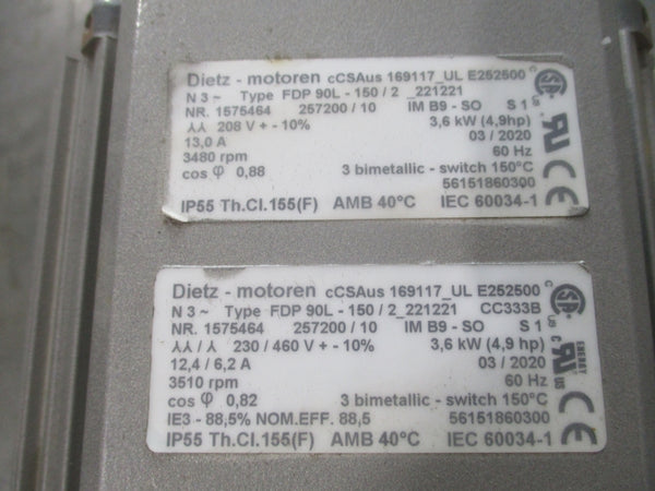 DIETZ 1575464 230/460V 12.4/6.2A NSNP