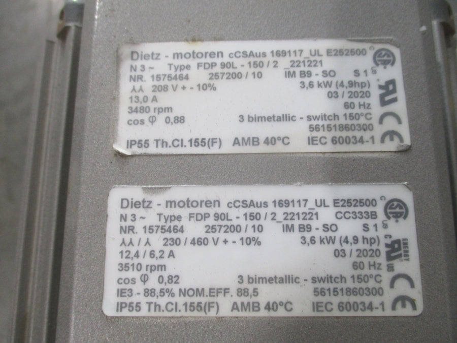 DIETZ 1575464 230/460V 12.4/6.2A NSNP