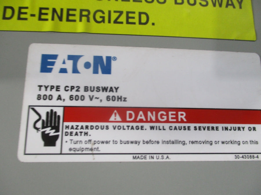 EATON CP2SB37 BUSWAY  SER. A1 600V 800A NSNP