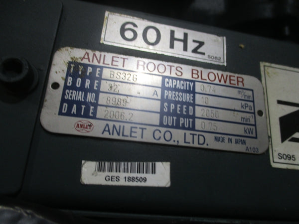 ANLET ROOTS BLOWER BS32G 230V 32A NSNP