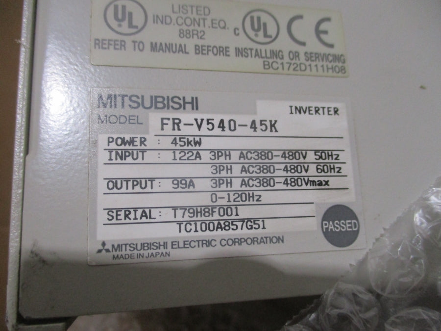 MITSUBISHI FR-V540-45K 380-480VAC 122A UNMP