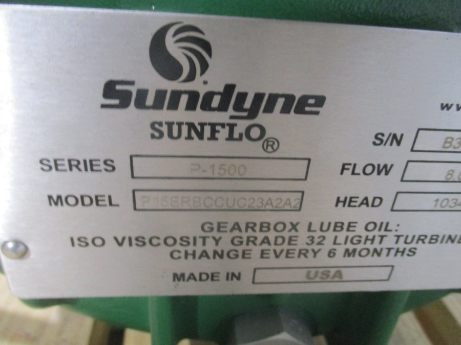 SUNDYNE P15ERBCCUC23A2A2 SER. P-15000 230/460V 6.8/3.4A NSNP