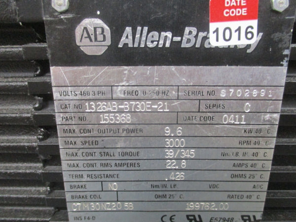 ALLEN BRADLEY 1326AB-B730E-21 SER. C 460V 22.8A UNMP