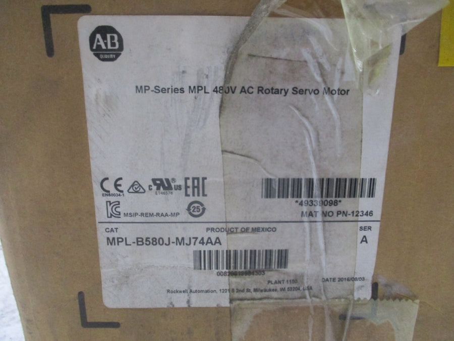ALLEN BRADLEY MPL-B580J-MJ74AA SER. A 460V 32.0A NSMP