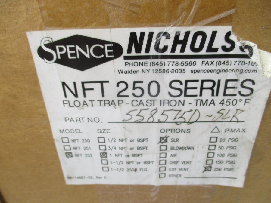 SPENCE NFT252 5585750-SLR 250PSI 1" NSMP