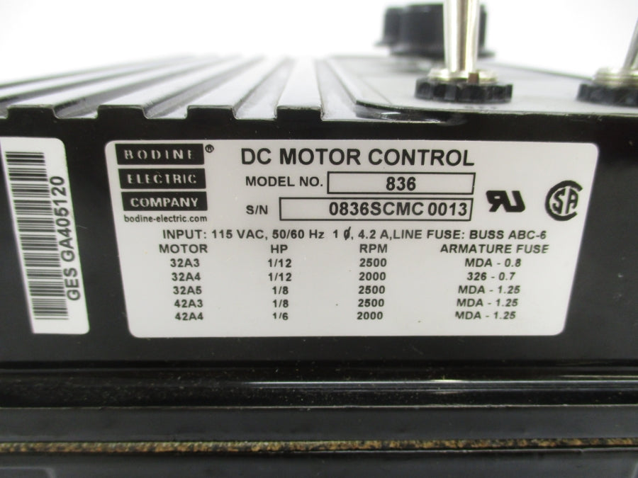 BODINE ELECTRIC 836 115VAC 4.2A NSNP