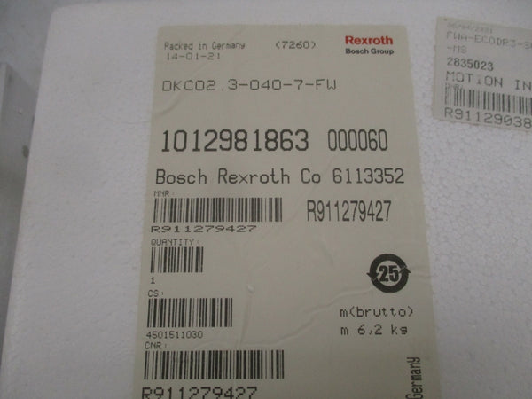 REXROTH DKC02.3-040-7-FW 200-480V 16A NSMP