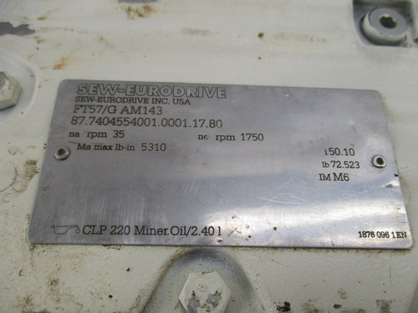 SEW EURODRIVE FT57/G AM143 (AS PICTURED) UNMP