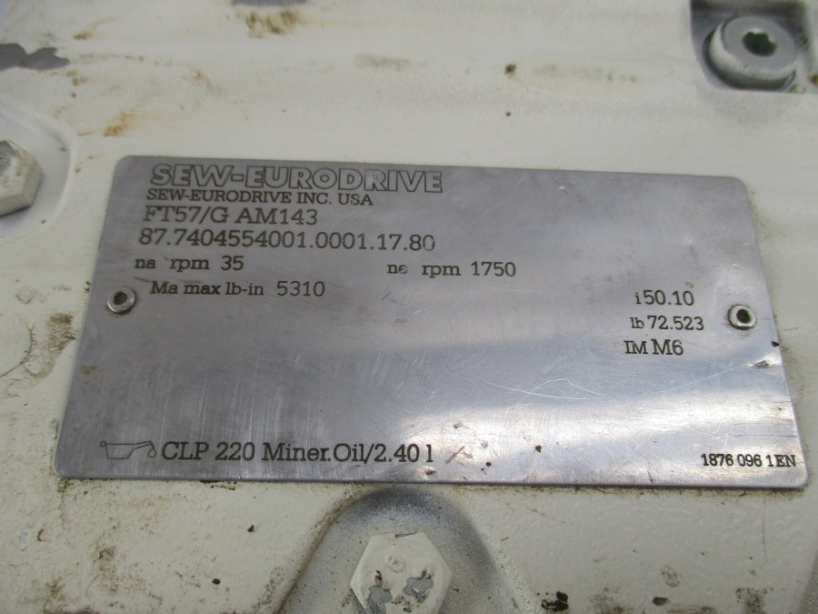 SEW EURODRIVE FT57/G AM143 (AS PICTURED) UNMP