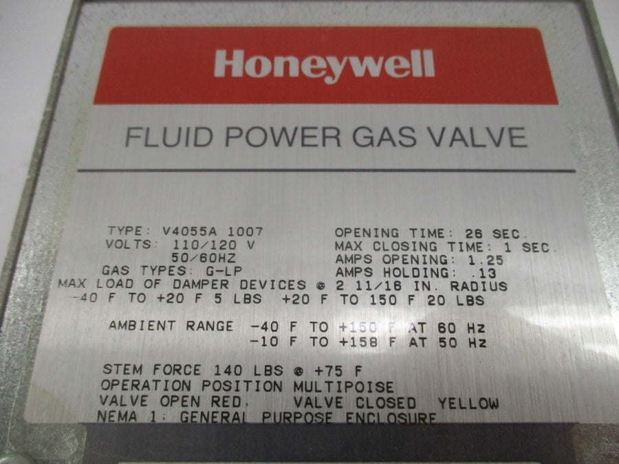 HONEYWELL V4055A 1007 110/120V NSMP