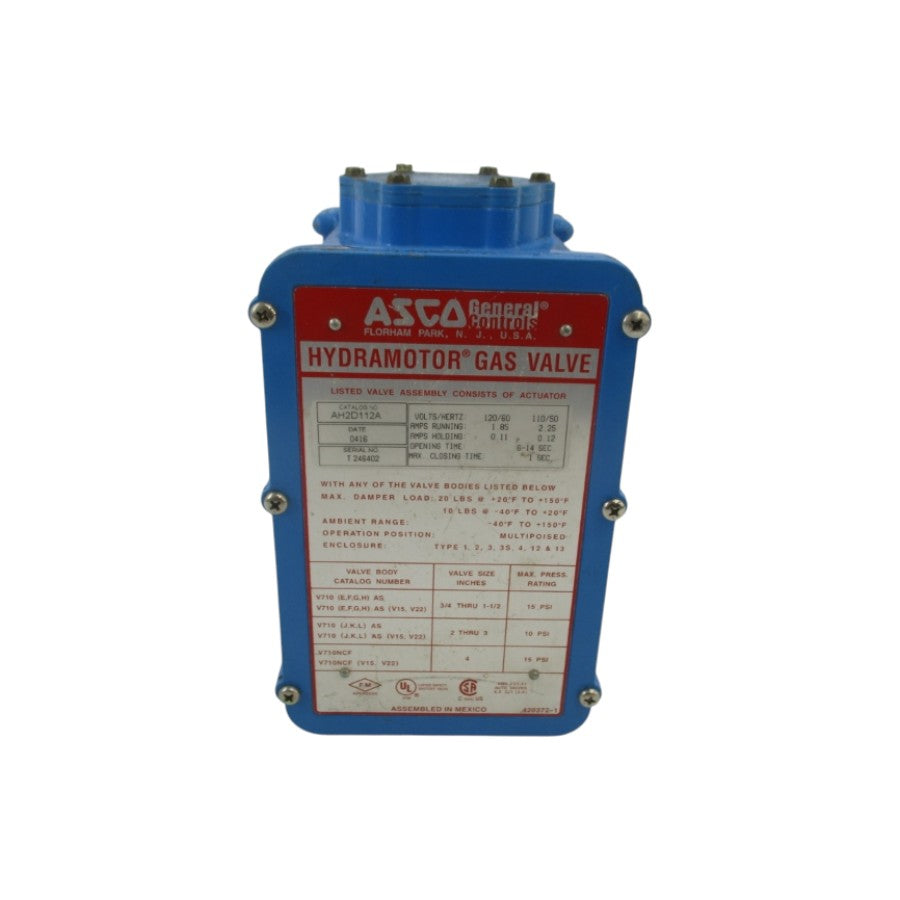 ASCO AH2D112A 110/120V 1.85/2.25A UNMP