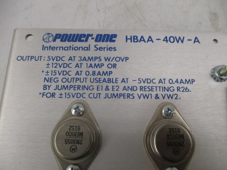 POWER ONE HBAA-40W-A 230/240V 0.75A NSMP