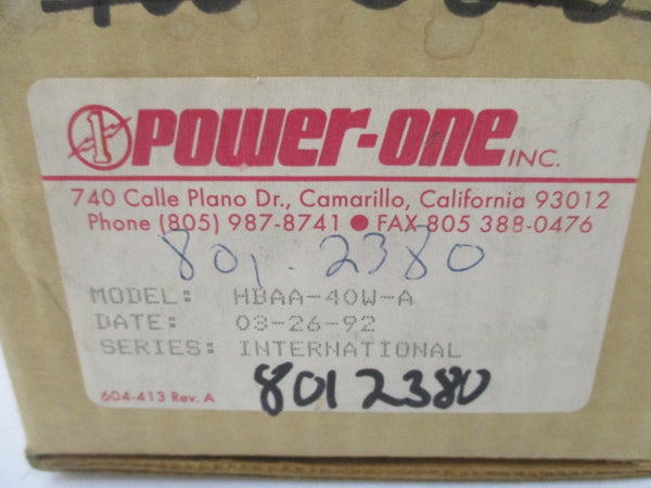 POWER ONE HBAA-40W-A 230/240V 0.75A NSMP