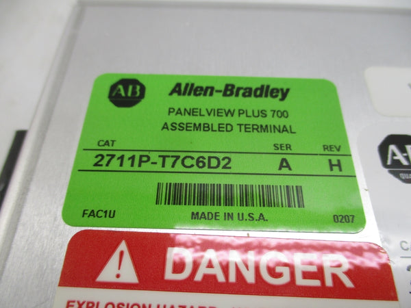 ALLEN BRADLEY 2711P-T7C6D2 SER. A REV. H NSMP