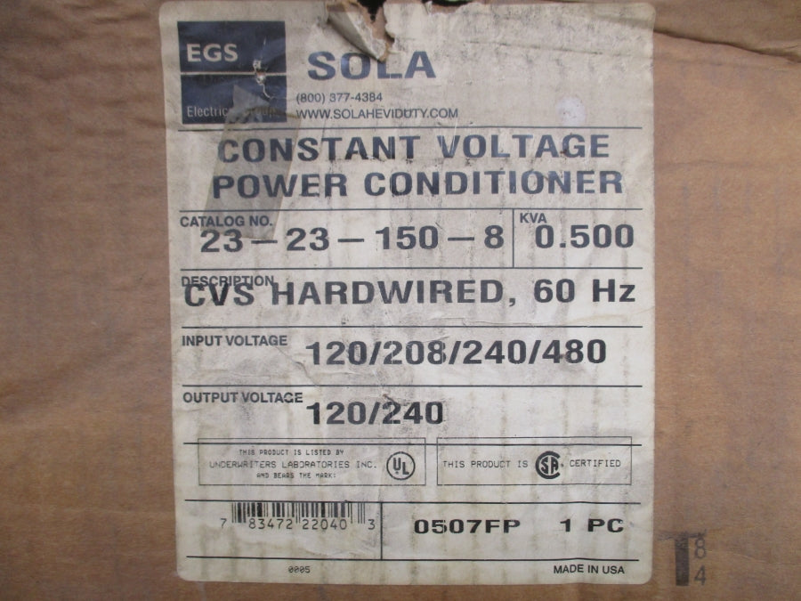 SOLA 23-23-150-8 380-520V 1.6A NSMP