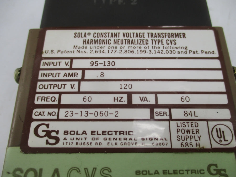 SOLA 23-13-060-2 95-130V 0.8A NSNP