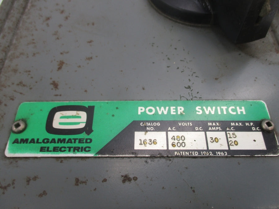 AMALGAMATED ELECTRIC 1636 480/600V 30A UNMP