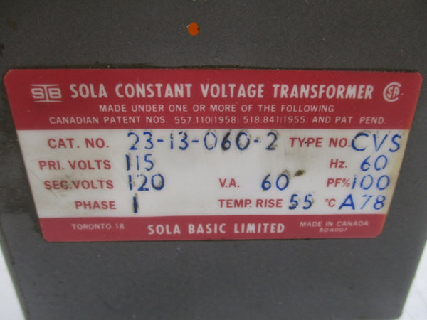 SOLA 23-13-060-2 115V (AS PICTURED) UNMP
