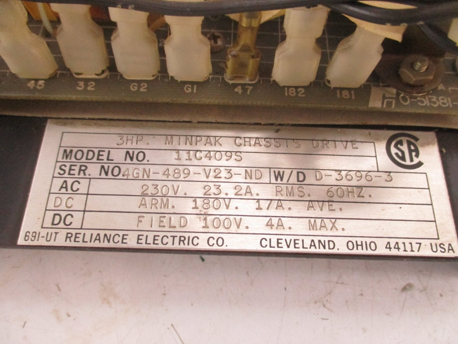 RELIANCE ELECTRIC 11C409S 230V 23.2A NSNP