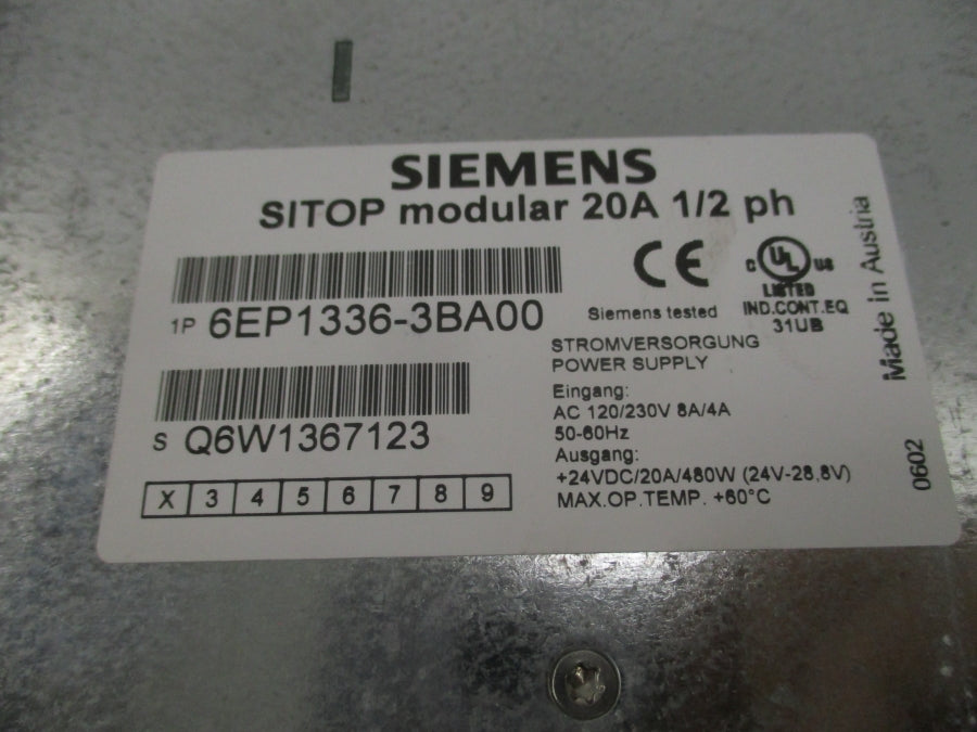 SIEMENS 6EP1336-3BA00 120/230V 8/4A NSNP