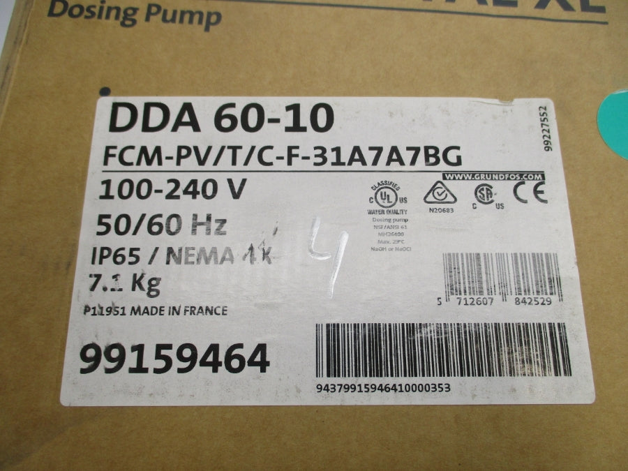 GRUNDFOS DDA 60-10 FCM-PV/T/C-F-31A7A7BG 99159464 100-240V NSFS