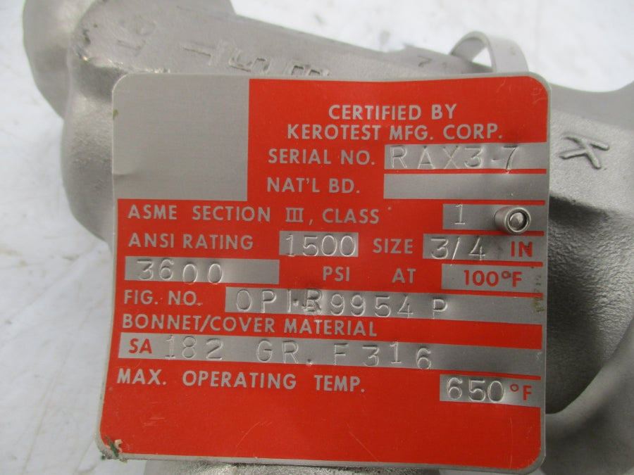 KEROTEST R9954P 3/4" 3600PSI NSNP