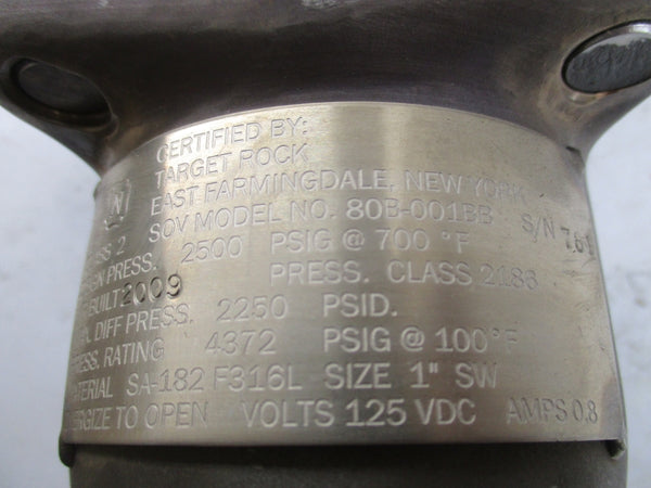 TARGET ROCK 80B-001BB 125VDC 0.8A 4372PSI 1" NSNP