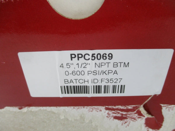 WINTERS PPC5069 0-600PSI 4.5" 1/2" NSMP
