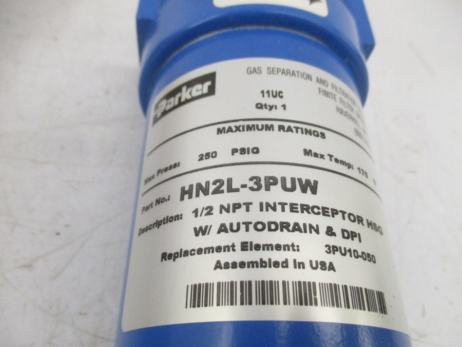 PARKER HN2L-3PUW 250PSI 1/2" NSMP